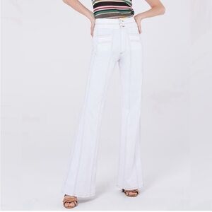Veronica Beard White Flare & Wide Leg Jeans